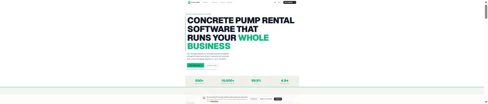 Concretex360 — fleet management for concrete pump rental
